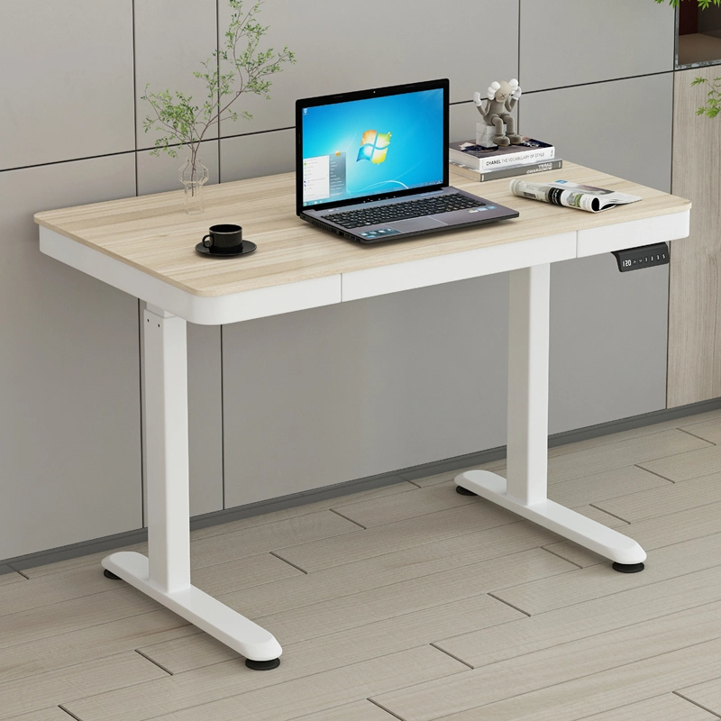 Single Motor Standing Electric Height Adjustable Standing Metal Frame Study Sit Stand Computer Desk for Office Home School