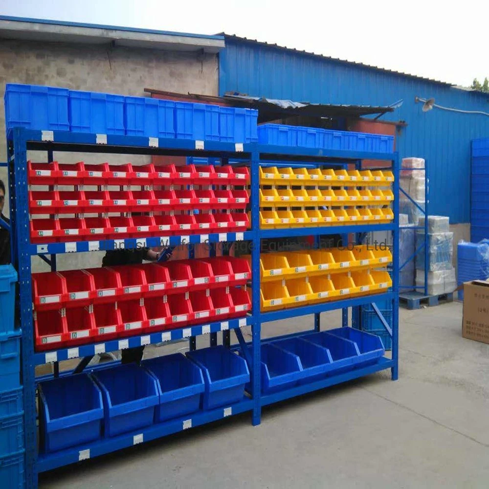 Warehouse Storage Medium Duty Long Span Metal Shelving with Plastic Bin