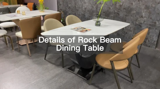 Conjunto de mesa de móveis de mesa de jantar de estilo luxo dourado com tampo de mármore e mesa de metal dourado para cozinha