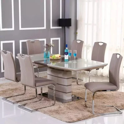 Cozinha de luxo nórdico sala de jantar design clássico tampo de vidro mesa de jantar de madeira conjunto 12 cadeiras mesa de jantar de madeira pernas