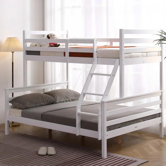 Beliches de madeira maciça para adultos e crianças, cama de solteiro sobre cama alta