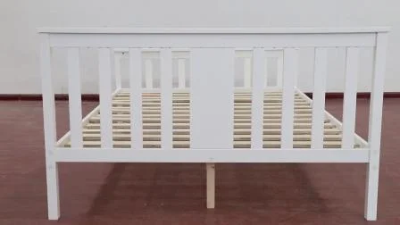 Cama júnior, cama infantil de madeira maciça com grade de proteção para móveis domésticos infantis