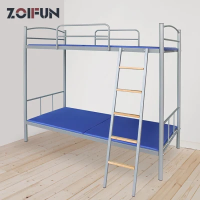 Mobiliário escolar Zoifun cama alta para estudantes tamanho duplo dormitório de metal beliche cama escolar