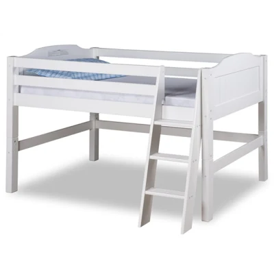 Cama de madeira para crianças, cama infantil de madeira maciça com escada