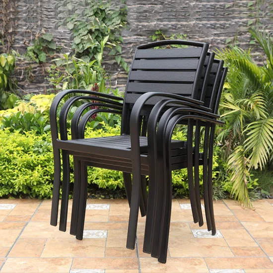 Mesas de jardim de restaurante de madeira de plástico moderno cadeira ao ar livre
